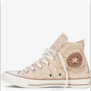 Converse All Star High Top Women’s 10 Gold Mandala